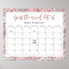 Pink & Silver Schneeflocken Raten Sie das Fälligke Poster