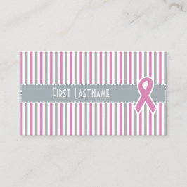 Pink & Silver Strips benutzerdefinierte Visitenkar Visitenkarte
