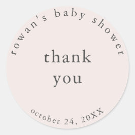 Pink Simple Baby Dusche Vielen Dank Sticker
