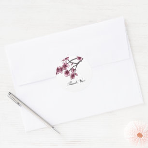 Pink Simple Cherry Blüten Danke Stickers