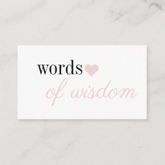 Pink Simple Girl Baby Duwer Worte der Weisheit Begleitkarte