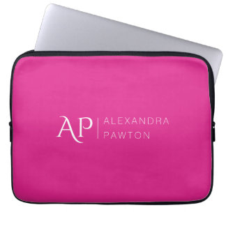 Pink Simple Minimalist Personalized Laptopschutzhülle