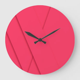 Pink, simple, modern, elegant, cool, trendy art große wanduhr