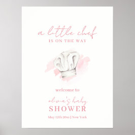 Pink Simple Modern Little Koch Baby Dusche Empfang Poster