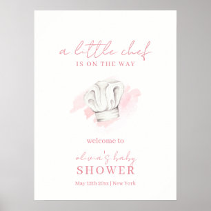 Pink Simple Modern Little Koch Baby Dusche Empfang Poster