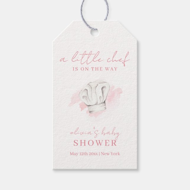 Pink Simple Modern Little Koch Baby Dusche Geschenkanhänger (Vorderseite)