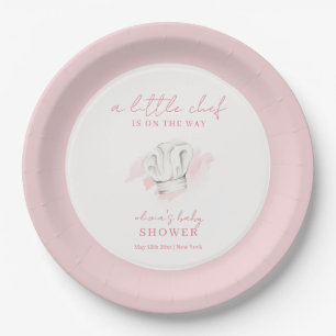 Pink Simple Modern Little Koch Baby Dusche Pappteller