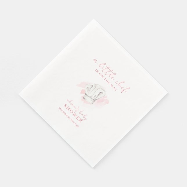 Pink Simple Modern Little Koch Baby Dusche Serviette (Ecke)