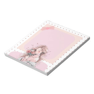 Pink Simple Niedlich Anime Boho Notepad Notizblock