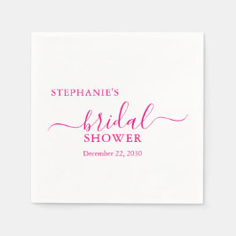 Pink Simple Script Brautparty Serviette