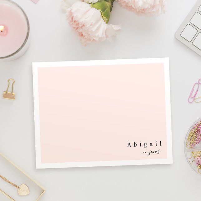 Pink Simple Script Moderne personalisiert Stationi Mitteilungskarte (Pink Simple Script Modern personalized Stationery Note Card)