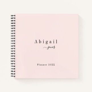 Pink Simple Script Moderner Luxus Beruflich Notizbuch