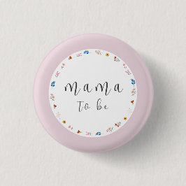 Pink Simple Wildblume Mama zu Baby Dusche Button