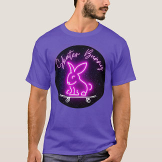 Pink Skater Bunny Skateboard T-Shirt