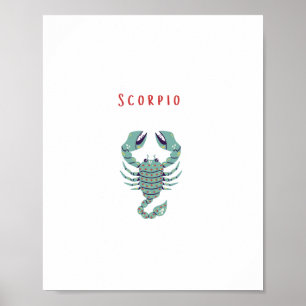 Pink Skorpion, Tierkreiszeichen, Sternzeichen Poster