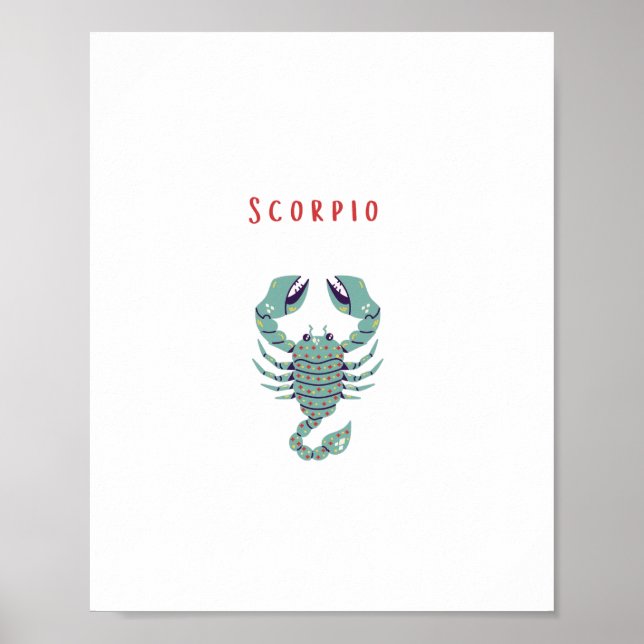 Pink Skorpion, Tierkreiszeichen, Sternzeichen Poster (Vorne)
