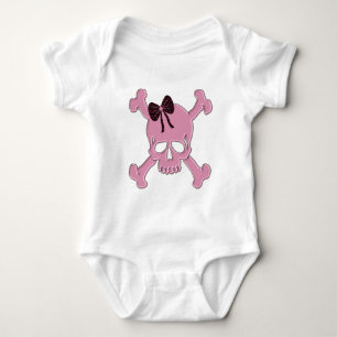 Pink Skull Baby Strampler
