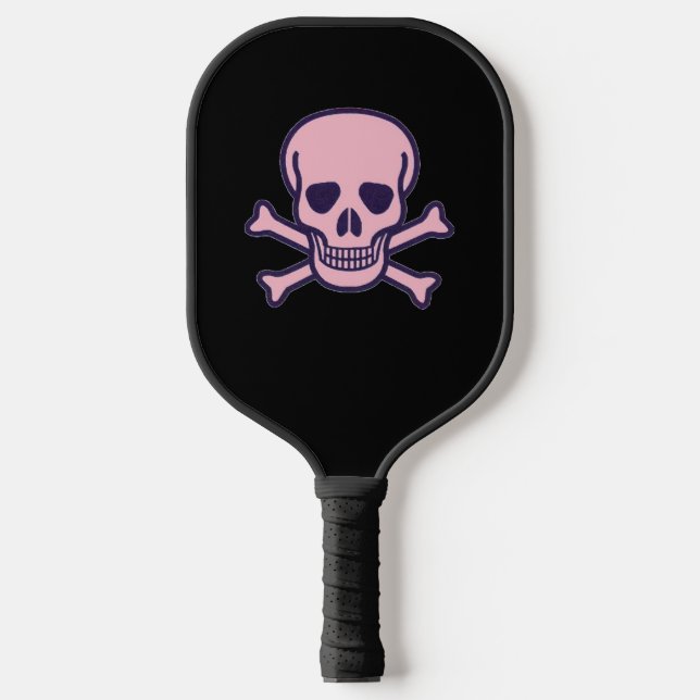 Pink Skull Black Pickleball Paddel Pickleball Schläger (Vorderseite)