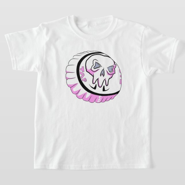 Pink Skull Capss Aufkleber gestochen T-Shirt (Ablage )