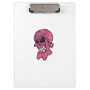 Pink Skull Clipboard Klemmbrett