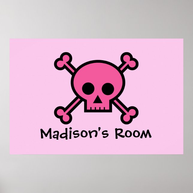 Pink Skull Custom Emo Schlafzimmer Poster (Vorne)