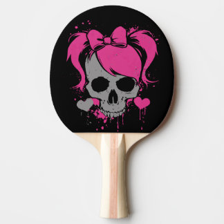 Pink Skull Girl – Dark Cute Style Tischtennis Schläger