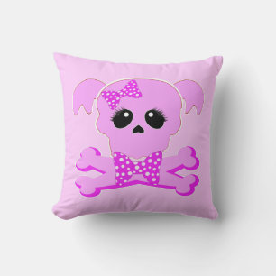 Pink Skull Girl Kissen