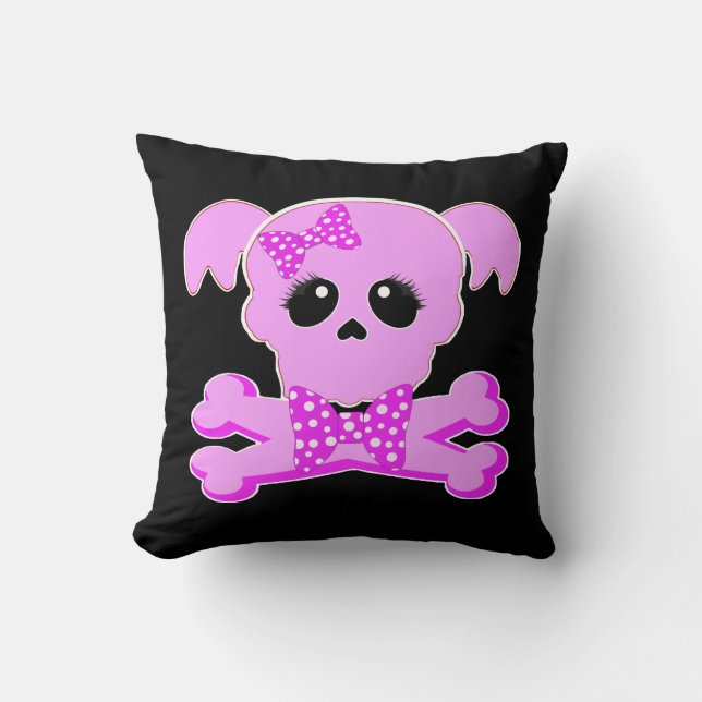 Pink Skull Girl Kissen (Vorderseite)