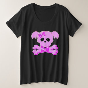 Pink Skull Große Größe T-Shirt