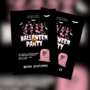 Pink Skull-Halloween-Party Einladung