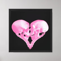 Pink Skull Kiss Herz Romantische Gotische Kunst