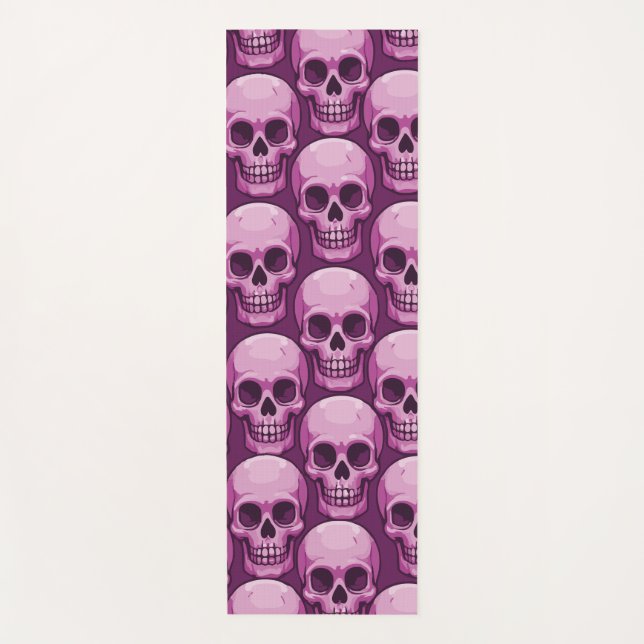 Pink Skull Pattern – Bold Repeating Design Yogamatte (Vorderseite)