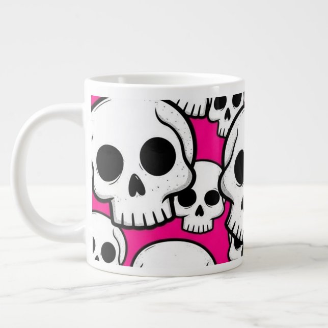 Pink Skull Pattern Jumbo Specialty Mug Jumbo-Tasse (Links)