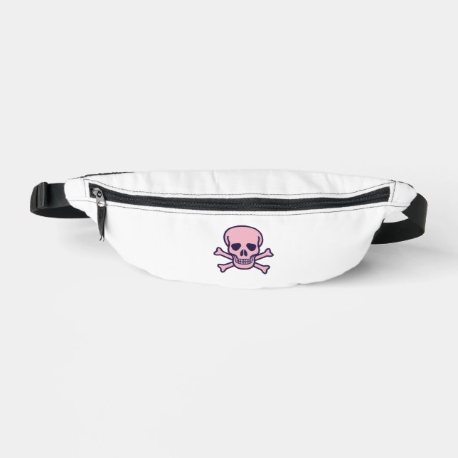 Pink Skull white fanny pack Bauchtasche (Vorderseite)