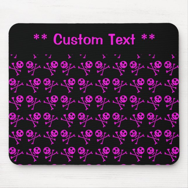 Pink Skulls Maus Pad mit/ Benutzerdefinierter Text Mousepad (Vorne)