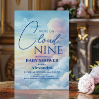 Pink Sky Cloud Nine Watercolor Babydusche