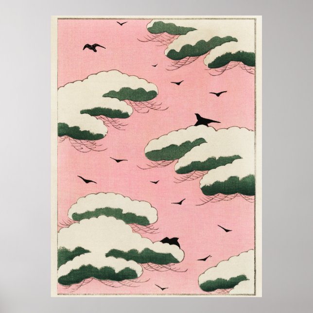 Pink Sky Illustration Poster (Vorne)