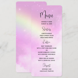 Pink Sky mit Lemon Yellow Rainbow Wedding Menu Einladung