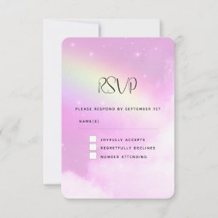 Pink Sky mit Lemon Yellow Rainbow Wedding RSVP