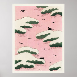 Pink Sky Shin Bijutsukai Vintage Japanische Kunst Poster