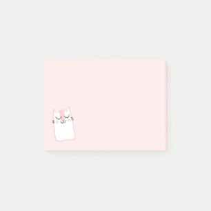 Pink Sleeping Kitty Cat Post-it Klebezettel