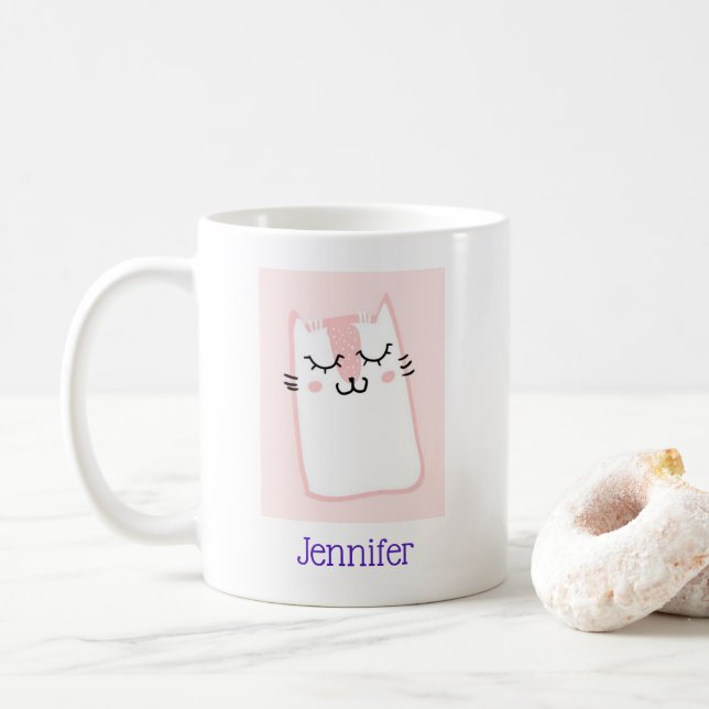 Pink Sleeping Kitty Cat Tasse (Mit Donut)
