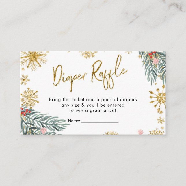 Pink Sleigh Oh, was Spaß Winter Windel Raffle Begleitkarte (Vorderseite)