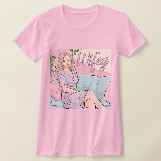 Pink Slim Fit Wifey T - Shirt (Ablage )