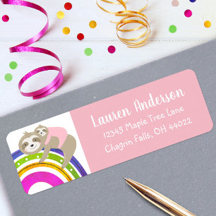 Pink Sloths Boho Rainbow Girl Baby Showadresse
