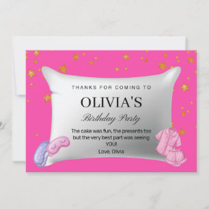 Pink Slumber Party Geburtstagsparty Danke Karte