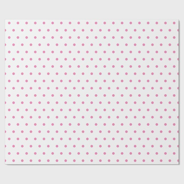 Pink Small Polka Dot Partys Weihnachtsgeschenk Geschenkpapier (Flach)