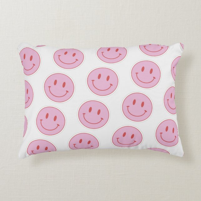 Pink Smile Face Kissen (Vorderseite)
