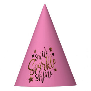 Pink Smile, Sparkle, Shine Partyhütchen