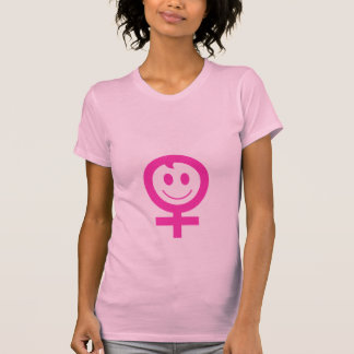 Pink-Smiley-Frauensymbol T-Shirt